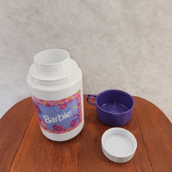 Vintage 1997 Barbie Plastic Lunch box With Thermos Purple - Picture 9 of 11